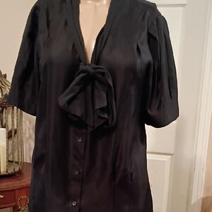 Marc By Marc Jacobs Black Blouse with Bow Detail